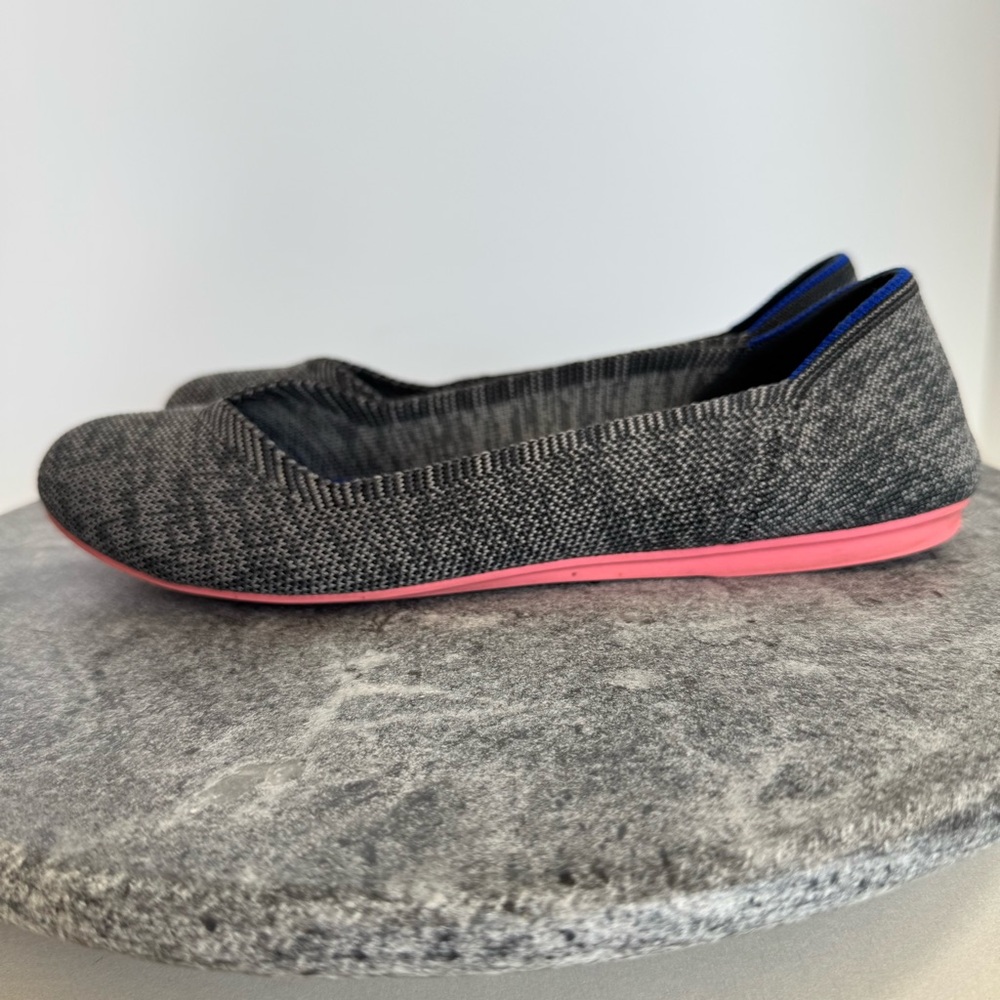 Rothys Birdseye Grey Heathered The Flat Round Toe Shoes 7.5 - Picture 5 of 10